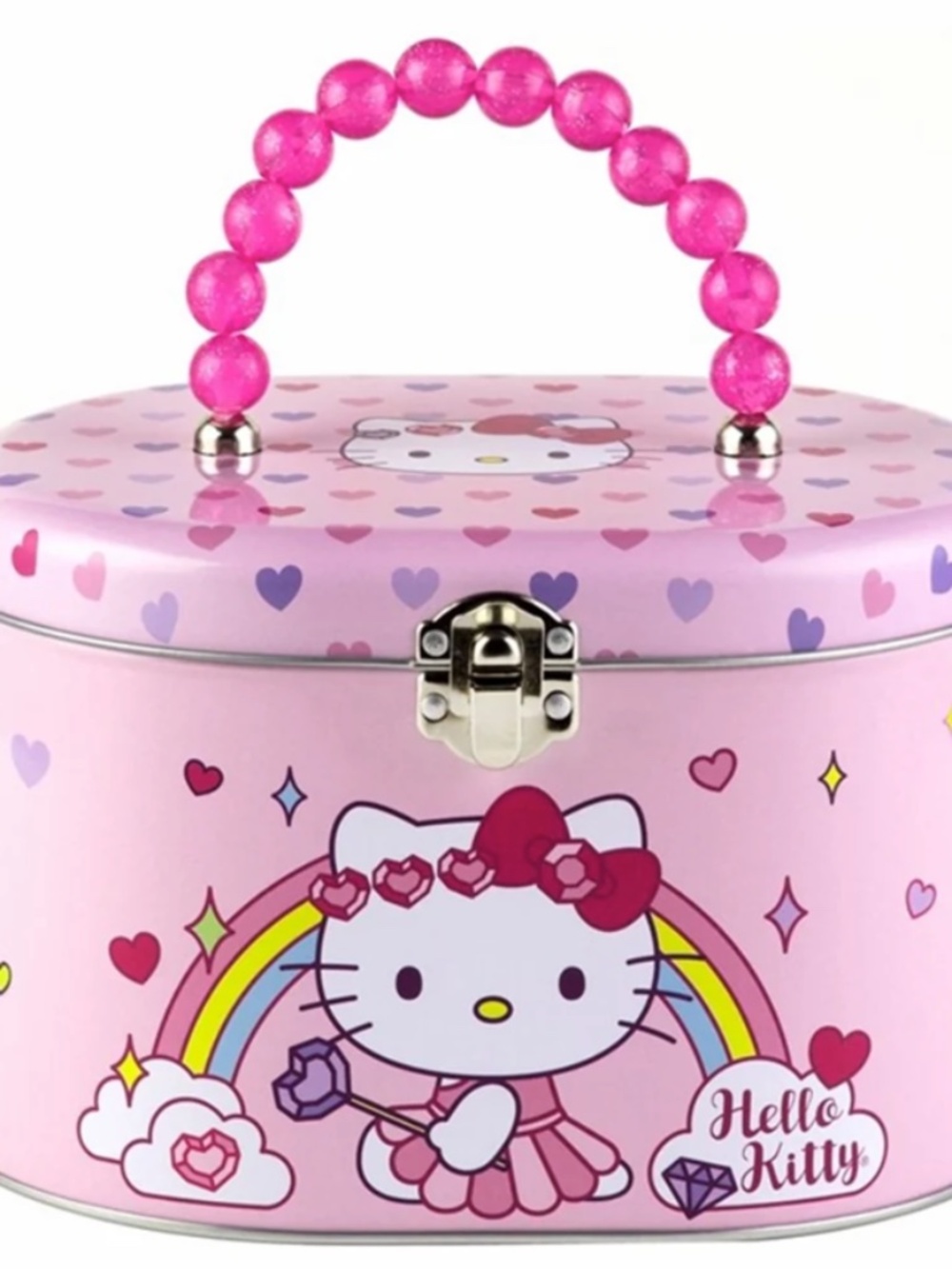 Hello KittyHello Kitty Oval Carry All Tin Bag with Beaded Handle